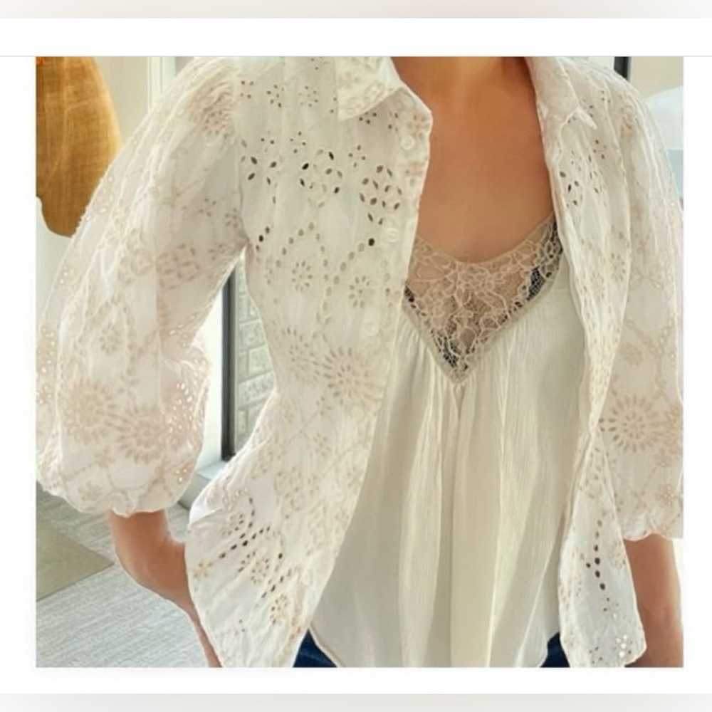 White Eyelet Women's Top